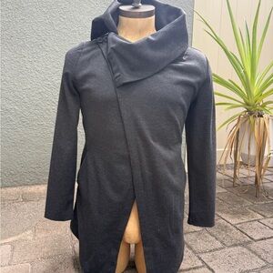 Mania Jeans Stylish Black Asymmetrical Coat